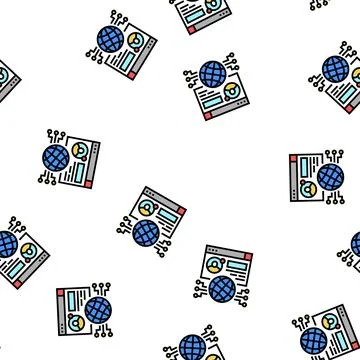 Global networking vector seamless pattern Stock Illustration