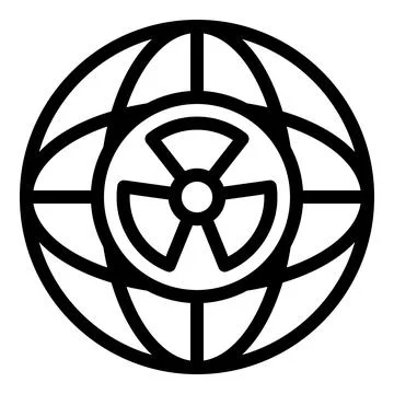 Global nuclear program icon, outline style Stock Illustration
