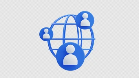 Global online community connection 3d animation Stock Footage 326329562