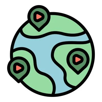 Global online game icon vector flat Illustrazione stock