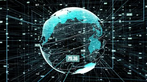 Global online internet network and internet of things IOT concept Stock Illustration