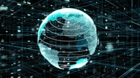 Global online internet network and internet of things IOT concept 스톡 일러스트