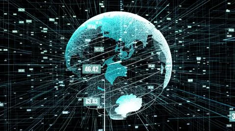 Global online internet network and internet of things IOT concept Stock Illustration