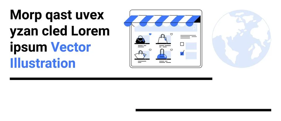 Global Online Storefront Interface with User Profiles and E-commerce Features Stock Illustration