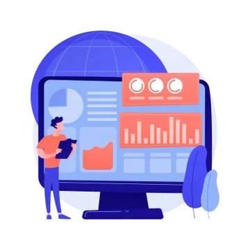 Global online survey analysis vector concept metaphor. Stock Illustration
