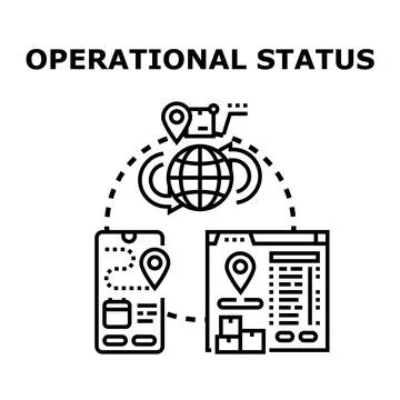 Global operational status tracking system icon concept 库存插图