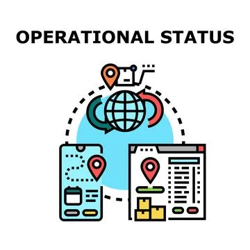 Global operational status tracking system icon concept Stock Illustration