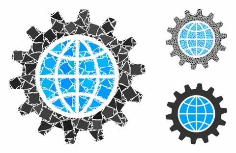 Global options Composition Icon of Bumpy Parts Stock Illustration