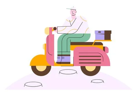 Global or World Wide E-commerce Delivery Illustration イラスト素材