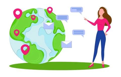 Global outsourcing concept. Stock Illustration