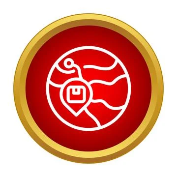 Global package delivery tracking with location pin icon Stock Illustration