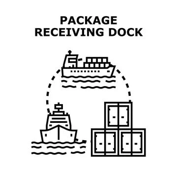 Global package receiving dock logistics services Stock Illustration