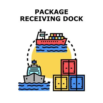 Global package receiving dock logistics services Stock Illustration