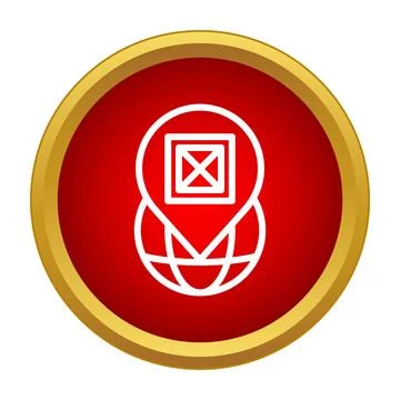 Global package tracking location pin icon for worldwide delivery Stock Illustration