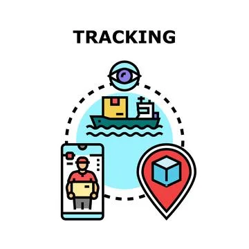 Global package tracking logistics and delivery service concept 库存插图