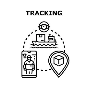 Global package tracking logistics and delivery service concept Stock Illustration