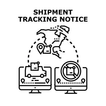 Global package tracking notice for logistics management Stock Illustration