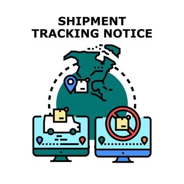 Global package tracking notice for logistics management Stock Illustration