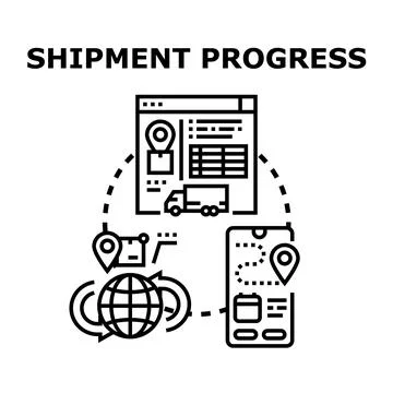 Global package tracking with online delivery logistics Stock Illustration