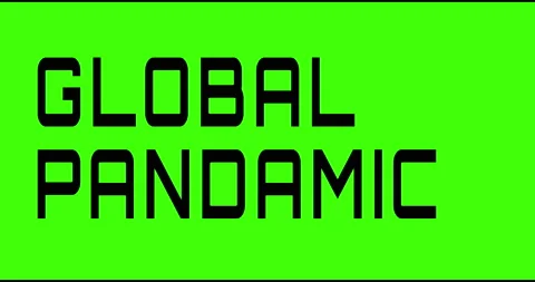 Global pandamic text green screen, masked glitched effect. Stock Footage 132621970