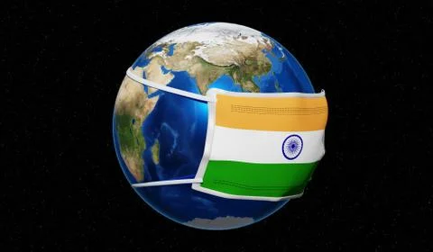 Global pandedmic coronavirus/ flu outbreak - India - 3D illustration Stock Illustration