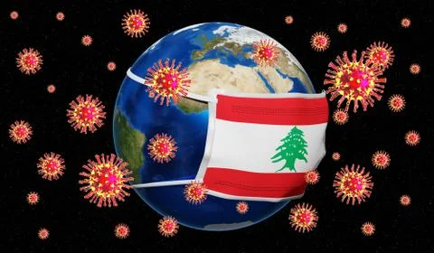 Global pandedmic coronavirus/ flu outbreak - Lebanon - 3D illustration Stock Illustration