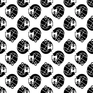 Global parcel delivery pattern seamless vector Illustrazione stock