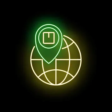 Global parcel delivery tracking pin location map 스톡 일러스트
