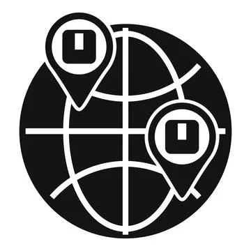 Global parcel location icon simple vector. Transport dispatch Stock Illustration