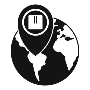 Global parcel tracking icon, simple style Stock Illustration