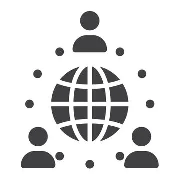 Global partnership solid icon, business Illustrazione stock