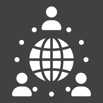 Global partnership solid icon, business Stock Illustration