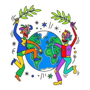 Global Peace Celebration Stock Illustration