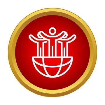 Global people connection icon representing teamwork and community Stock Illustration
