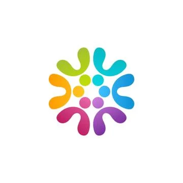 Global people connection team work logo symbol icon vector design Stock Illustration