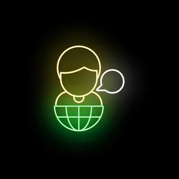 Global person communicating worldwide using online social network 스톡 일러스트
