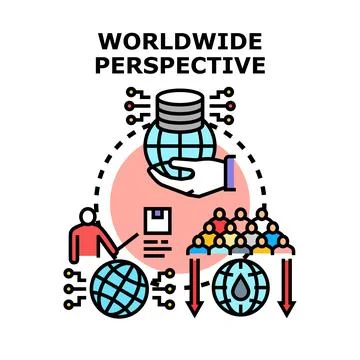 Global perspective business strategy problem solving concept Stock Illustration