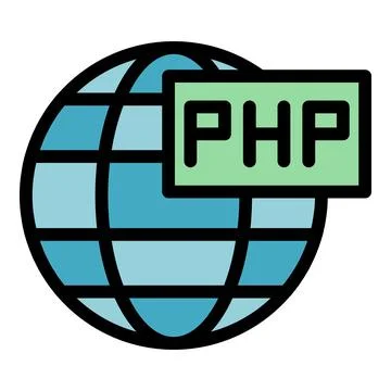 Global php icon vector flat Illustrazione stock