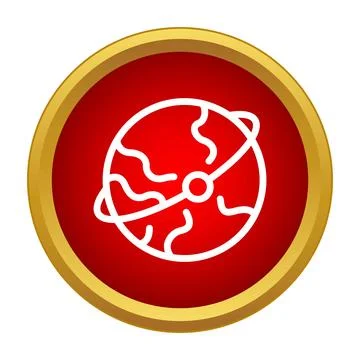 Global planet icon representing worldwide connection and travel Stock Illustration