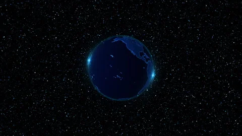 Global Planet Network Planet Map Earth Connection Exchange Big Data Analytic Stock Footage 335916371