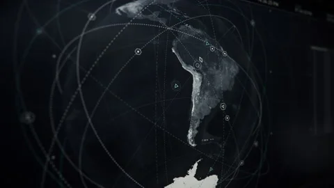 Global Planet Territorial Map Analysis Of Bolivia On Futuristic Display Stock Footage 196285719