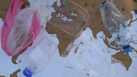 Global plastic pollution concept Stock-Footage 337941190