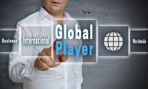 Global player touchscreen concept background Stock Photos