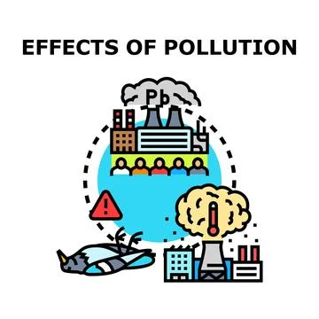 Global pollution causing environmental harm and climate impact Stock Illustration