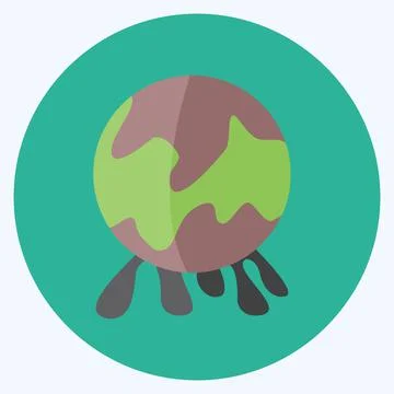 Global Pollution Icon in trendy flat style isolated on soft blue background Ilustración de archivo