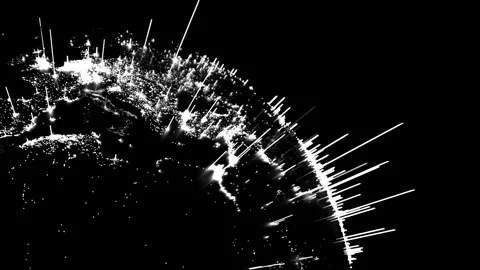 Global population growth data visualization white glowing bars chart Stock Footage 318934937