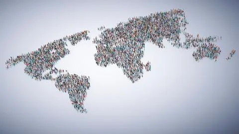 Global population, illustration Stock Illustration
