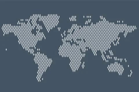Global population infographic. Map made from stick figure people Иллюстрация