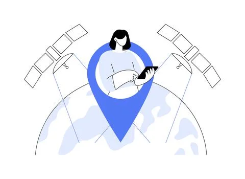 Global positioning system abstract concept vector illustration. Stock Illustration