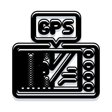 Global positioning system device illustrating digital location tracking Stock Illustration
